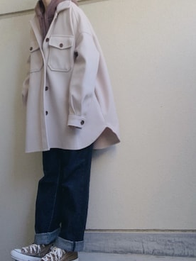 「アイテム（カバーオール）」を使った、あやたさん（レディース・152cm）の秋コーディネート