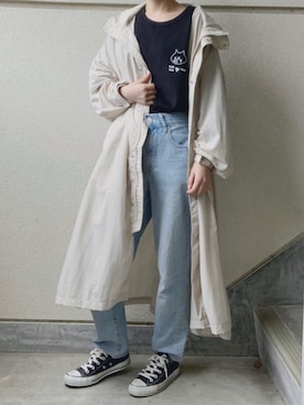「にゃー」｜「アイテム（ジャケット/アウター）」を使った、あやたさん（レディース・152cm）の春コーディネート