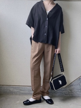 「U.S.POLO ASSN.」｜「アイテム（バレエシューズ）」を使った、あやたさん（レディース・152cm）の夏コーディネート