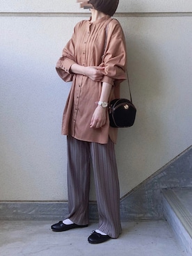 「RECTANGLE」｜「アイテム（腕時計）」を使った、あやたさん（レディース・152cm）の秋コーディネート