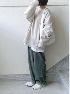 「URBAN RESEARCH（アーバンリサーチ）のTRAVEL COUTURE by LOWERCASE　キャンバストートバッグM（トートバッグ）」を使った、あやたさん（レディース・152cm）の秋コーディネート