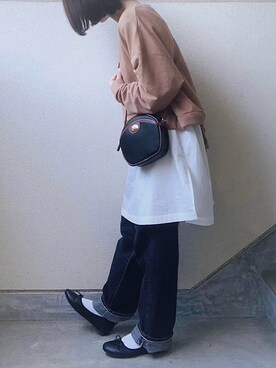 「リップスター」｜「アイテム（バレエシューズ）」を使った、あやたさん（レディース・152cm）の秋コーディネート