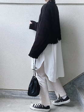 「RECTANGLE」｜「アイテム（ハンドバッグ）」を使った、あやたさん（レディース・152cm）の秋コーディネート