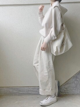 「URBAN RESEARCH（アーバンリサーチ）のTRAVEL COUTURE by LOWERCASE　キャンバストートバッグM（トートバッグ）」を使った、あやたさん（レディース・152cm）の秋コーディネート