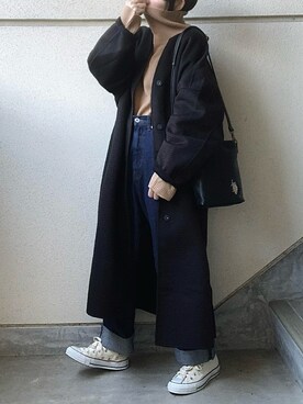 「sakishimatokyo」｜「アイテム（ノーカラージャケット）」を使った、あやたさん（レディース・152cm）の秋コーディネート
