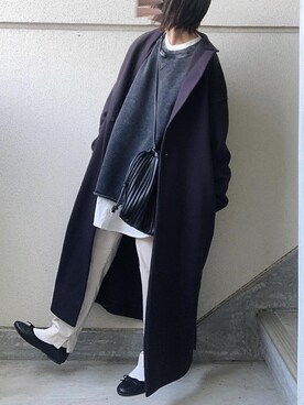 「crie conforto（クリーコンフォルト）のアイテム（ジャケット/アウター）」を使った、あやたさん（レディース・152cm）の冬コーディネート