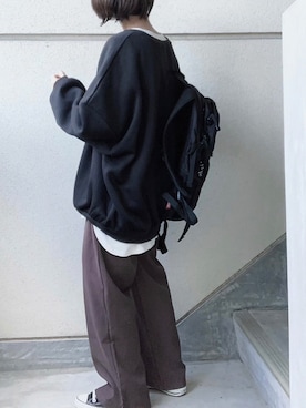 「NEUNA（ヌナ）の2wayセミワイドカラースラックスパンツ（スラックス）」を使った、あやたさん（レディース・152cm）の冬コーディネート