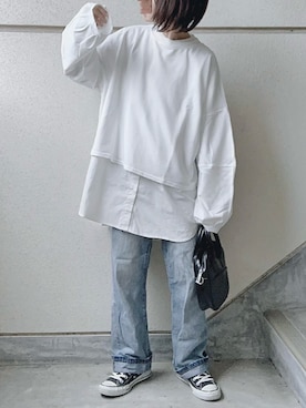 「ロンT」｜あやたさん（レディース・152cm）の冬コーディネート
