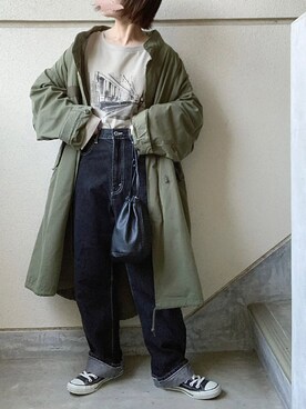 「crie conforto」｜「アイテム（モッズコート）」を使った、あやたさん（レディース・152cm）の冬コーディネート