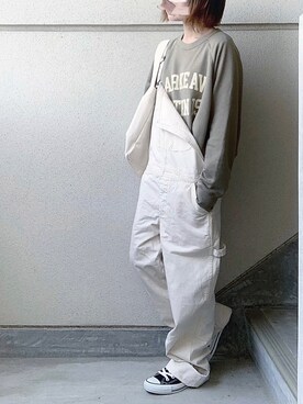 「URBAN RESEARCH（アーバンリサーチ）のTRAVEL COUTURE by LOWERCASE　キャンバストートバッグM（トートバッグ）」を使った、あやたさん（レディース・152cm）の春コーディネート