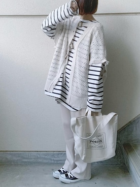 「URBAN RESEARCH（アーバンリサーチ）のTRAVEL COUTURE by LOWERCASE　キャンバストートバッグM（トートバッグ）」を使った、あやたさん（レディース・152cm）の春コーディネート