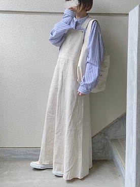 「URBAN RESEARCH（アーバンリサーチ）のTRAVEL COUTURE by LOWERCASE　キャンバストートバッグM（トートバッグ）」を使った、あやたさん（レディース・152cm）の春コーディネート