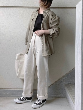 「アイテム（タンクトップ）」を使った、あやたさん（レディース・152cm）の春コーディネート