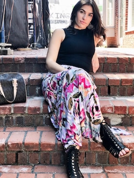 「Buffalo David Bitton（バッファローデヴィッドビトン）のアイテム」を使った、Nikkiさん（レディース・168cm）の春コーディネート