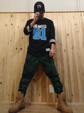 「ナンバリングT」｜あきーむさん（メンズ・175cm）の夏コーディネート