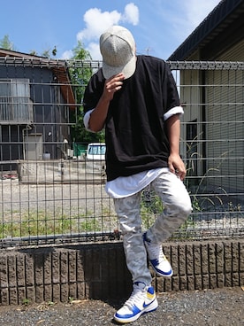 「STAMPD（スタンプド）のアイテム（帽子）」を使った、あきーむさん（メンズ・175cm）の夏コーディネート