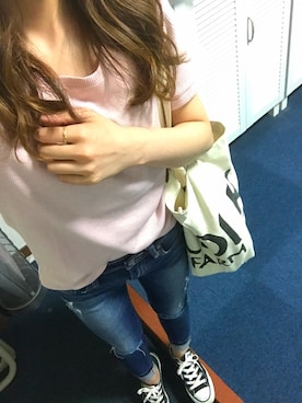 「SCALA（スカラ）のアイテム（アクセサリー）」を使った、ひとみさん（レディース・147cm）の夏コーディネート