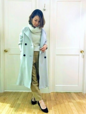 「アイテム（パンツ、イエロー系）」を使った、naoooooooooomiさん（レディース・154cm）の秋コーディネート