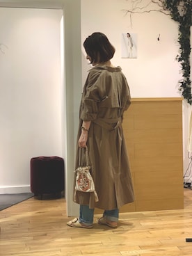 「シャツワンピを羽織る」｜naoooooooooomiさん（レディース・155cm）の春コーディネート