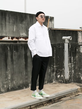 「repos（ルポ）のアイテム（トップス）」を使った、wadeさん（メンズ・175cm）の春コーディネート