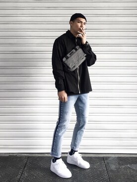 「repos（ルポ）のアイテム（パンツ）」を使った、wadeさん（メンズ・175cm）の春コーディネート