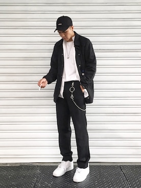 「repos（ルポ）のアイテム（帽子）」を使った、wadeさん（メンズ・175cm）の春コーディネート