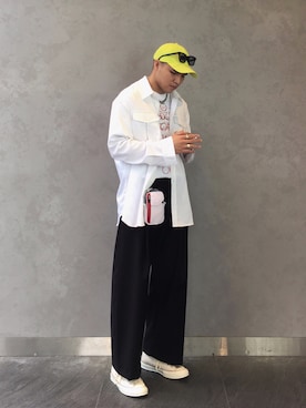 「repos（ルポ）のアイテム（パンツ）」を使った、wadeさん（メンズ・175cm）の春コーディネート