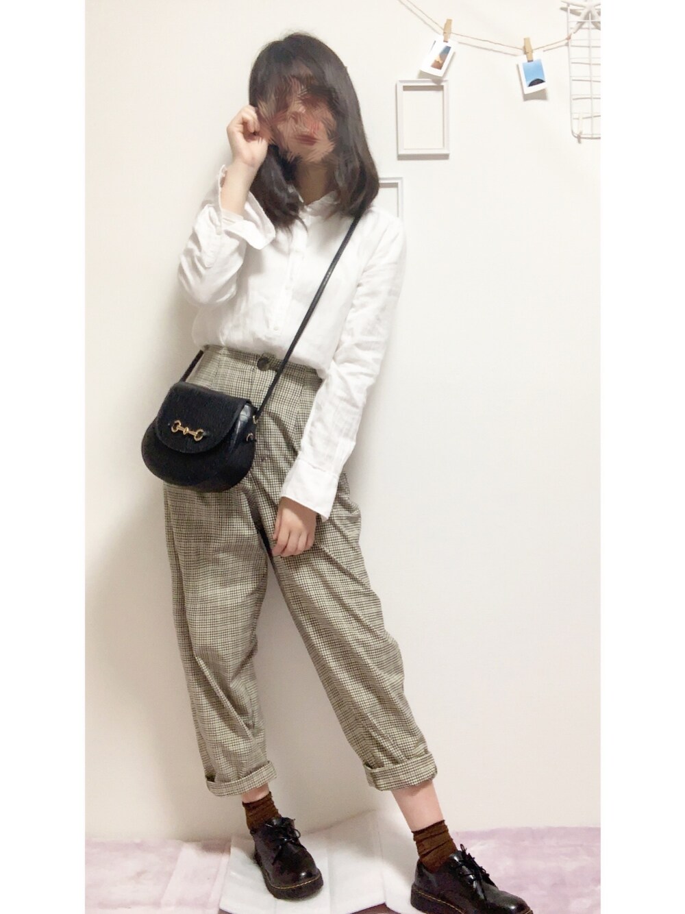 「シンプルコーデ、春夏コーデ、今日のコーデ、透け感、GU、チェックパンツ、高校生、fashion、いいね、save、フォローお願いします🤑、マウンテンパーカー」｜「H&MのH&M - コットンシャツ - ホワイト（シャツ/ブラウス、ホワイト系）」を使った、まるちゃんさん（レディース・163cm）の春コーディネートの1枚目の写真