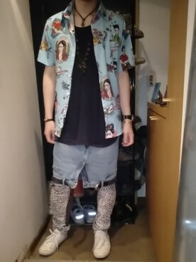 「APRIL（エイプリル）のアイテム」を使った、1030さん（メンズ・176cm）の夏コーディネート