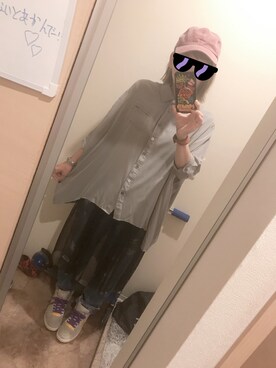 「osharewalker（オシャレウォーカー）のアイテム（シャツ/ブラウス）」を使った、あるてまさん（レディース・158cm）の夏コーディネート