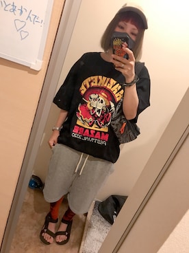 「フェスT」｜あるてまさん（レディース・158cm）の夏コーディネート