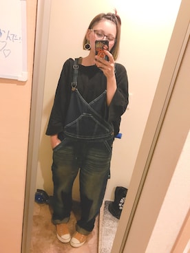 「and it_（アンドイット）のアイテム（オールインワン・サロペット）」を使った、あるてまさん（レディース・158cm）の秋コーディネート