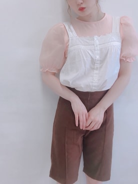 「古着好きな人と繋がりたい」｜「アイテム（キャミソール）」を使った、REINAさん（レディース・152cm）の夏コーディネート
