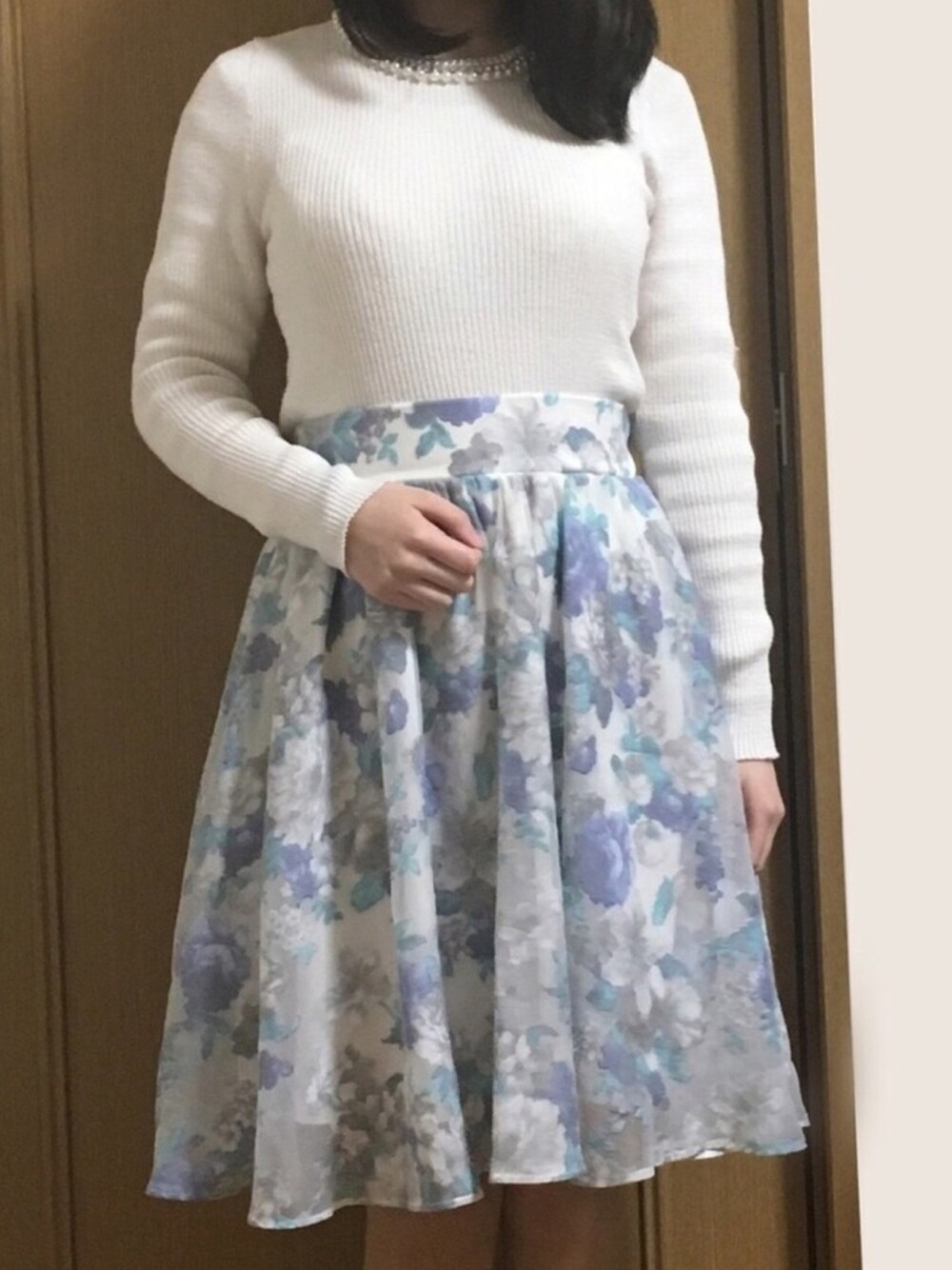 まりんさんの「シアー花柄ギャザースカート（OLIVE des OLIVE）」を使ったコーディネート