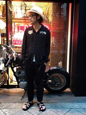 「schott（ショット）のSchott/ショット/URBAN CHINO PANTS/アーバン チノパンツ（チノパンツ）」を使った、ishizawaさん（メンズ・173cm）の夏コーディネート