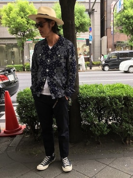 「hat」｜ishizawaさん（メンズ・173cm）の夏コーディネート