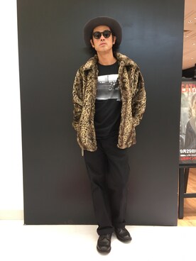 「schott（ショット）のアイテム（ピーコート）」を使った、ishizawaさん（メンズ・172cm）の秋コーディネート