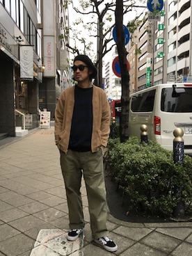 「schott（ショット）のSchott/ショット/ARMY FATIGUE PANTS/アーミー ファティーグ パンツ（その他パンツ）」を使った、ishizawaさん（メンズ・172cm）の冬コーディネート