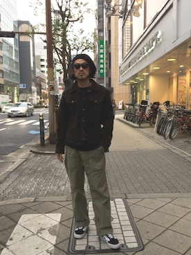 「schott（ショット）のSchott/ショット/ARMY FATIGUE PANTS/アーミー ファティーグ パンツ（その他パンツ）」を使った、ishizawaさん（メンズ・172cm）の冬コーディネート