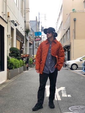 「schott（ショット）のアイテム（ステンカラーコート）」を使った、ishizawaさん（メンズ・172cm）の秋コーディネート