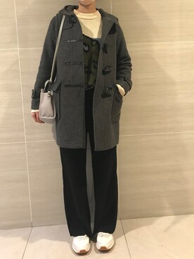 「MUJI Labo（ムジラボ）のアイテム（ジャケット/アウター、グレー系）」を使った、TJ Hsuさん（レディース・161cm）の冬コーディネート