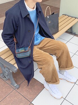 「JOURNAL STANDARD relume（ジャーナルスタンダード　レリューム）のアイテム（ステンカラーコート）」を使った、isseiさん（メンズ・180cm）の冬コーディネート