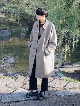「アイテム（ステンカラーコート）」を使った、isseiさん（メンズ・180cm・20代）の秋コーディネート
