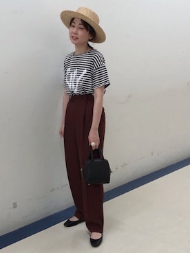 「LOWRYS FARM（ローリーズファーム）のバレエシューズ　802200（バレエシューズ）」を使った、maccoさん（レディース・162cm）の夏コーディネート