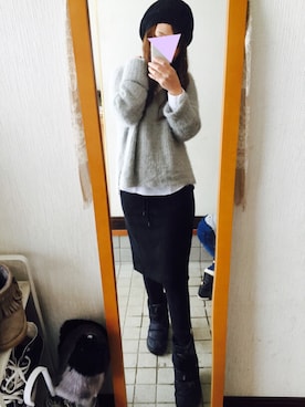 「northface」｜「アイテム（ハンチング/ベレー帽）」を使った、ak.mamaさん（レディース・156cm）の冬コーディネート