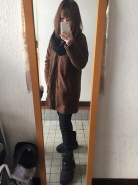 「northface」｜「アイテム（その他アウター）」を使った、ak.mamaさん（レディース・156cm）の冬コーディネート