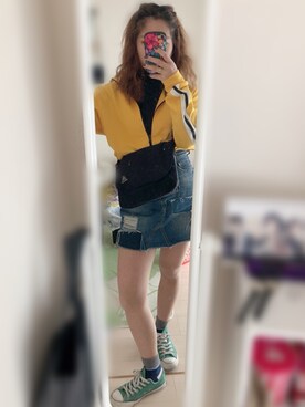 「FOREVER 21（フォーエバー トゥエンティーワン）のアイテム（ジャージ）」を使った、평야さん（レディース・157cm）の冬コーディネート