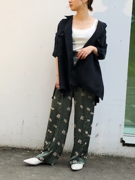 Yukiko Fukudaさん（レディース・155cm）の夏コーディネート