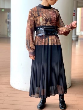 Yukiko Fukudaさん（レディース・155cm）の秋コーディネート