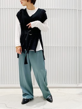 Yukiko Fukudaさん（レディース・155cm）の秋コーディネート